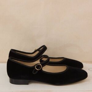 Vibi Venezia Black Velvet Leather Mary Jane